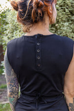 the back Black Jumpsuit UK | by Short Girls Club the Petite Clothing Brand UK
